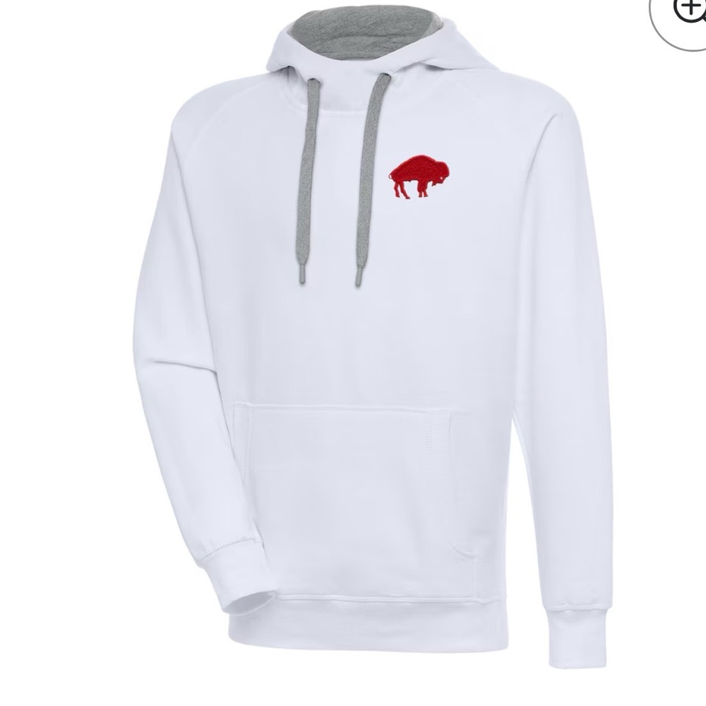 Buffalo Bills Adult Throwback Logo Victory Pullover Hoodie - White